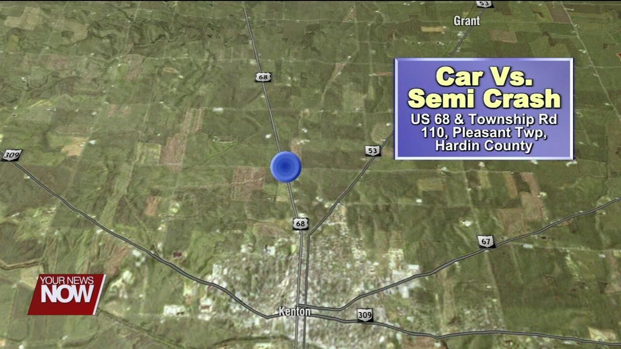 A serious crash north of Kenton Friday morning send two to the hospital
